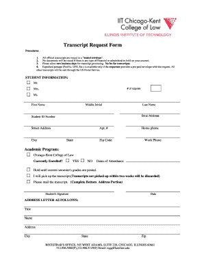 Transcript Request Form