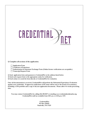 Individual Substantial Equivalency Evaluation Application