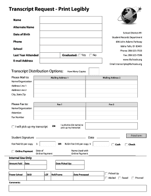 Transcript Request Form