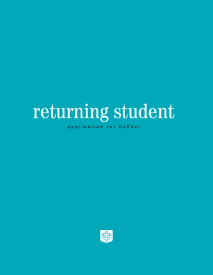 DePaul University Returning Student Application