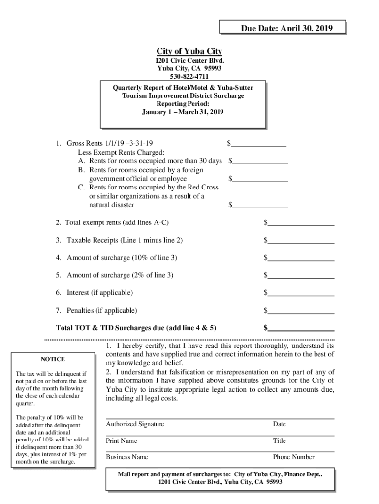 Fillable Online Transient Occupancy Tax Exemption Claim Form Sutter