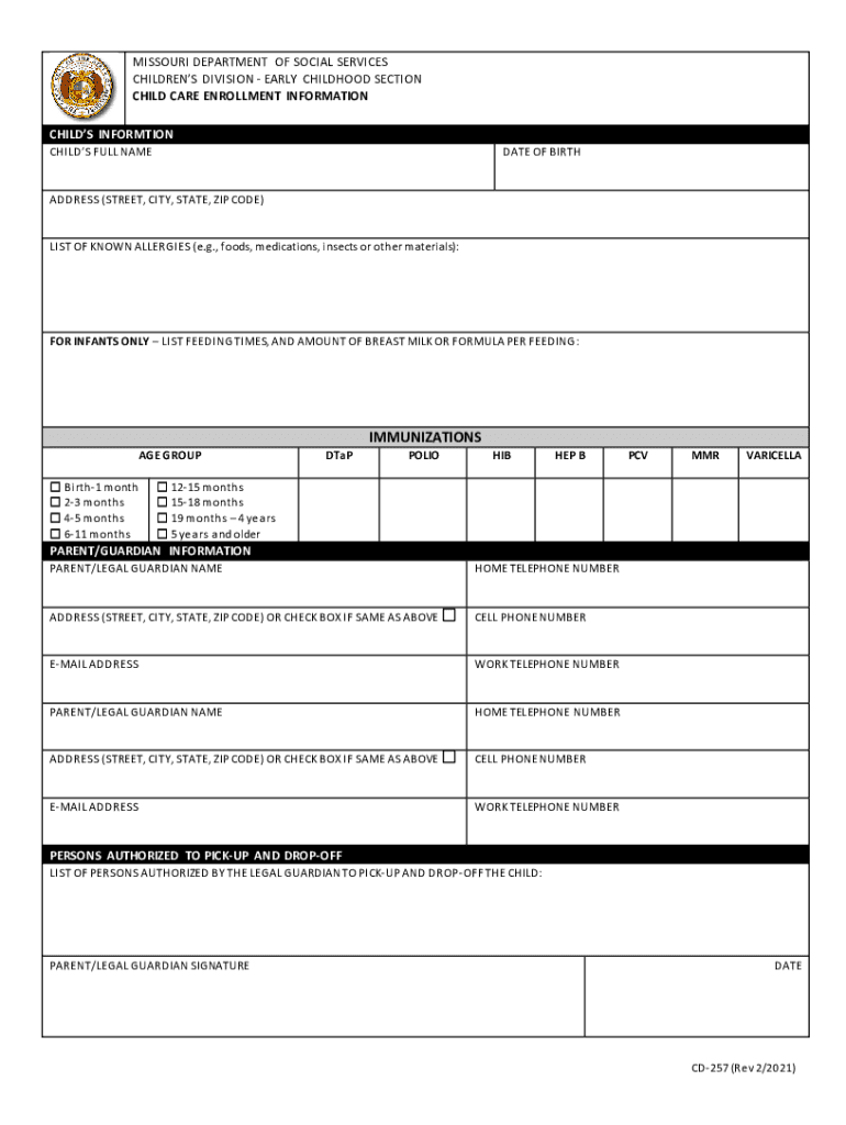 IMMUNIZATIONS - Missouri Department of Social Services Preview on Page 1