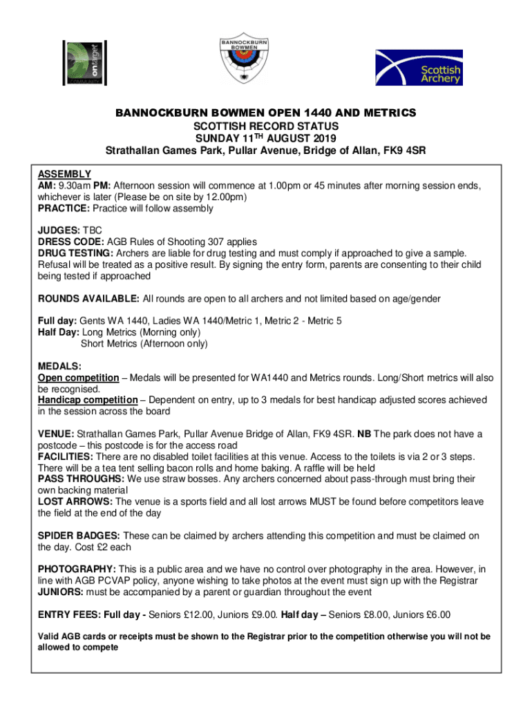 Fillable Online Strathallan Games Park, Pullar Avenue, Bridge of Allan