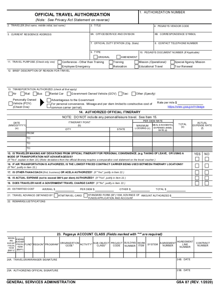 gsa form 24 Preview on Page 1.