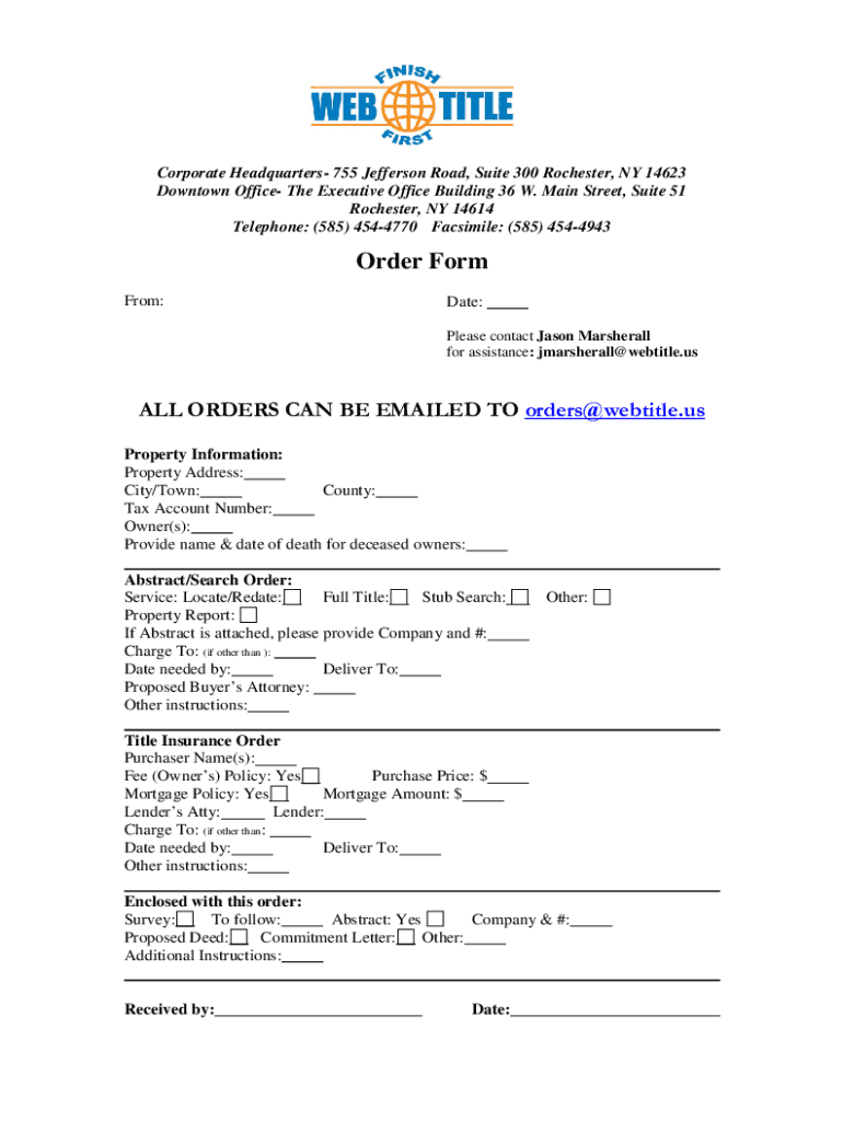 Fillable Online WebTitle Order Form (Blank)-6-7-18.docx Fax Email Print ...