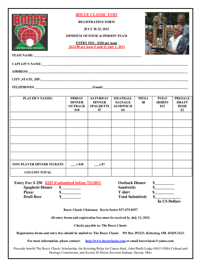 Fillable Online Bocce Standards Association Bocce RulesBocce Court