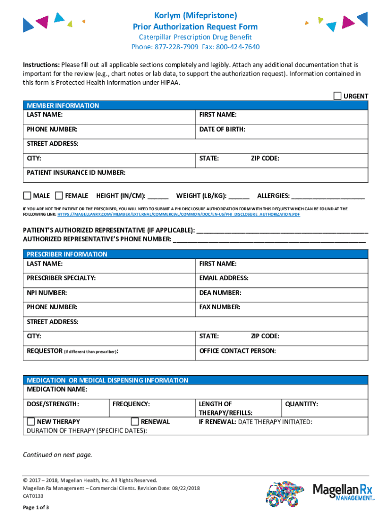 Fillable Online () Prior Authorization Request Form Fax Email Print ...