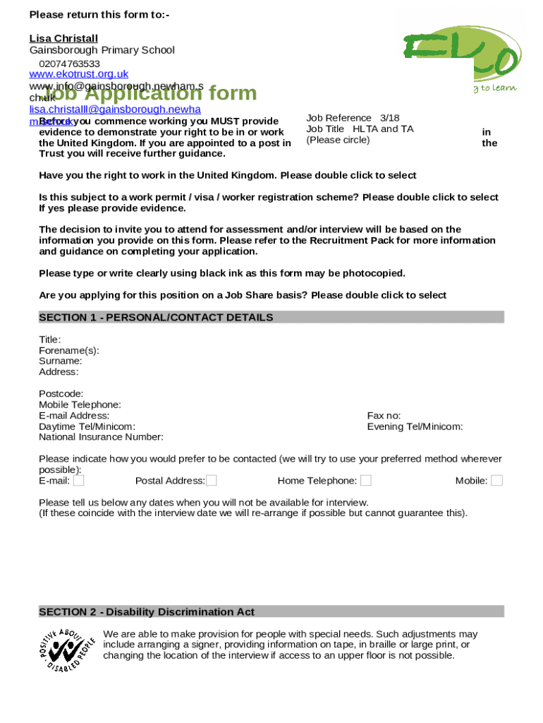 TEACHING POST APPLICATION Schudio Doc Template pdfFiller