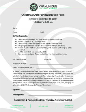 Fillable Online Christmas Craft Fair Registration Form Fax Email Print ...