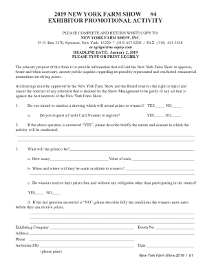 2019 N EXHIBITOR PROMOTIONAL ACTIVITY - New York Farm Show