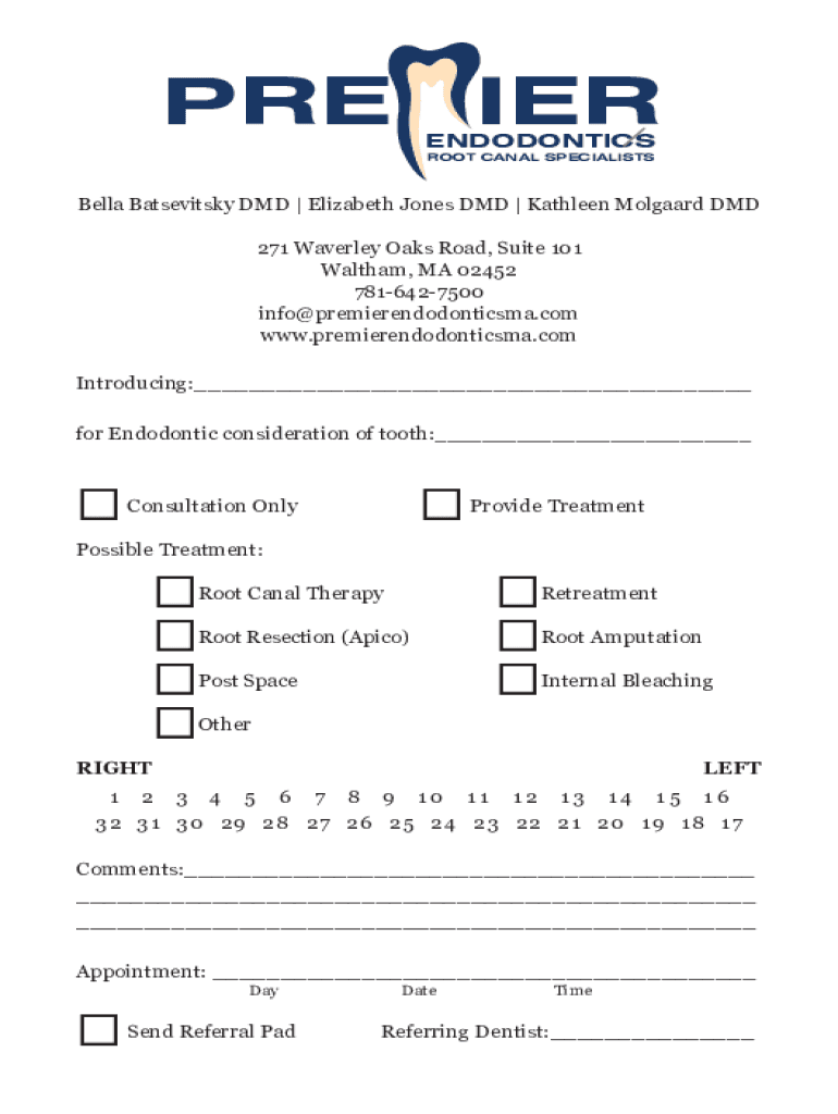 Fillable Online SMALL ANIMAL HOSPITAL REFERRAL FORM Referral