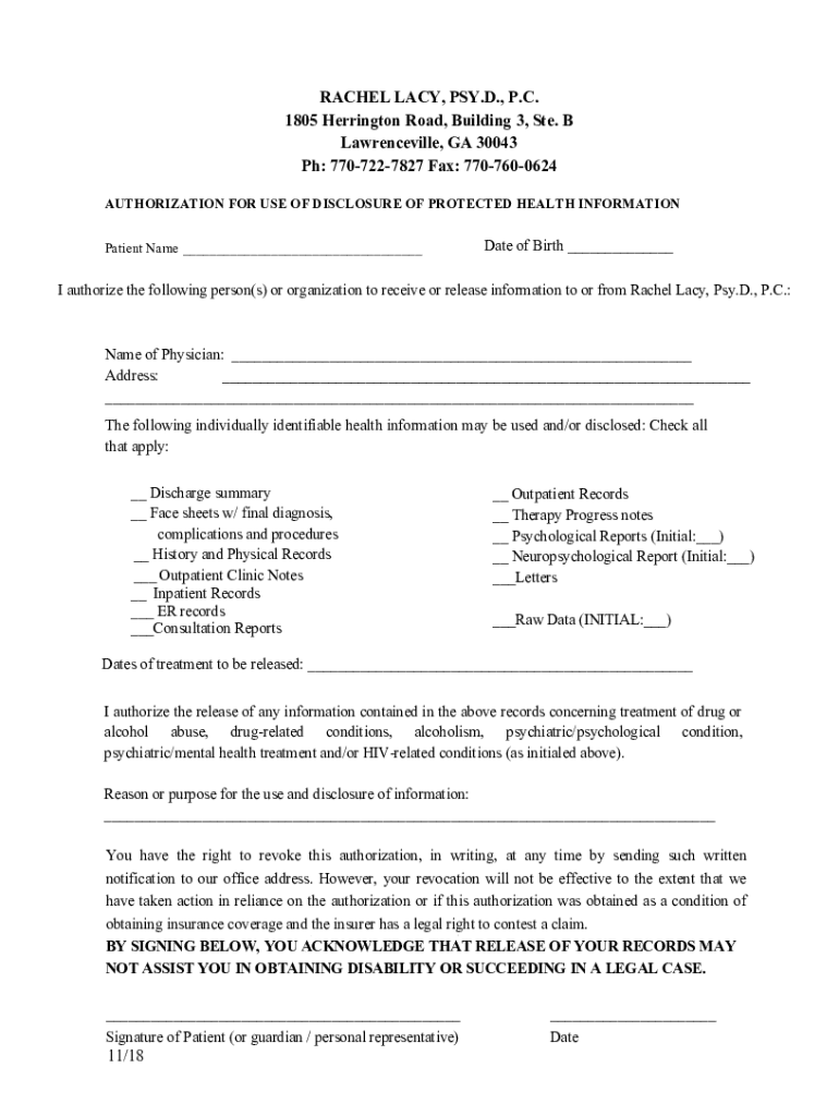Fillable Online FREE 17+ General Release of Information Forms in PDF Ms ...