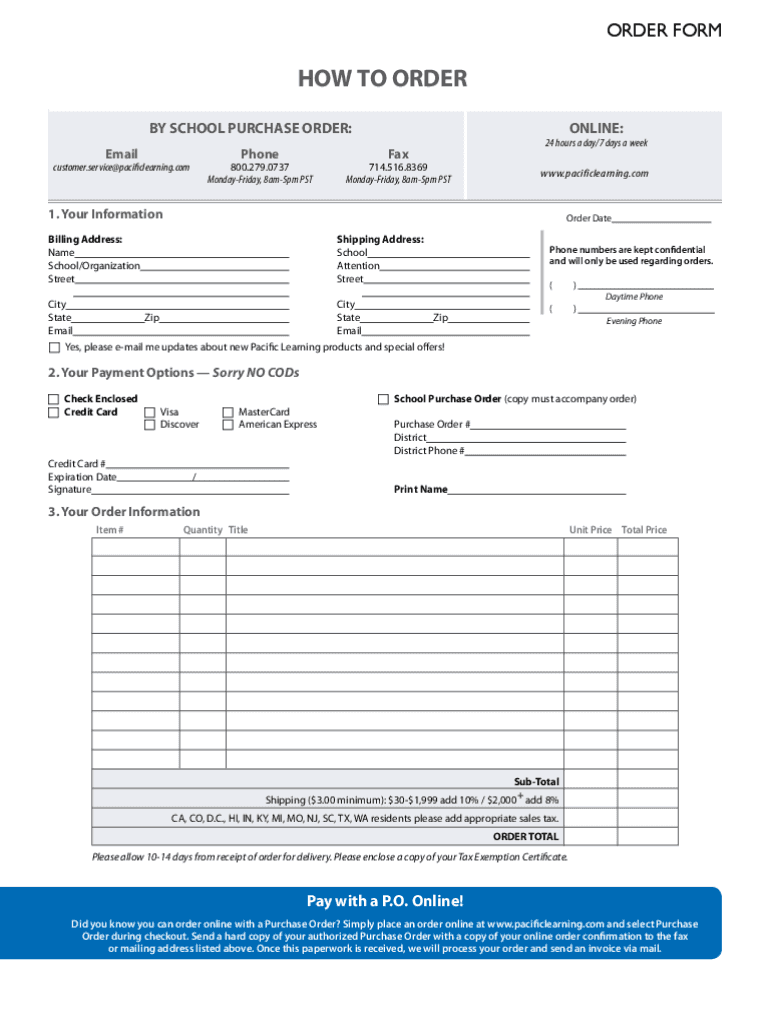 Fillable Online BY SCHOOL PURCHASE ORDER: Fax Email Print - pdfFiller