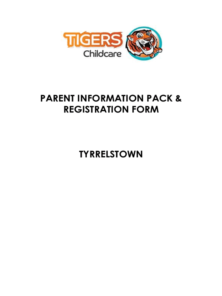 Fillable Online Tigers ChildcarePre-School, Early Years, After School ...