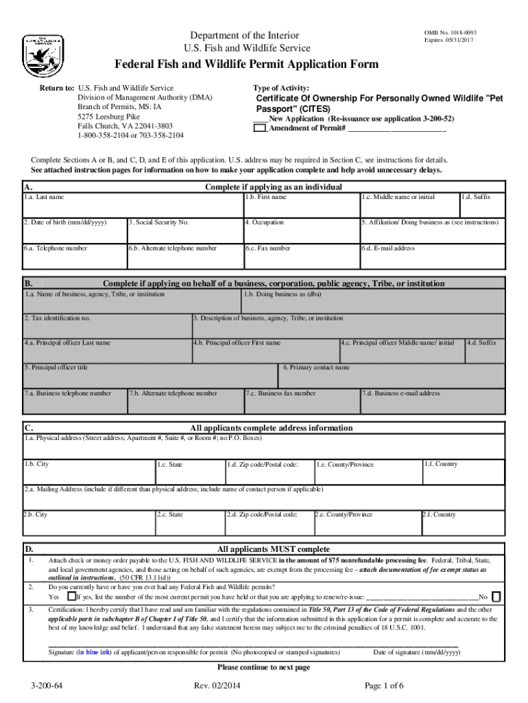 Certificate Of Ownership For Personally Owned Wildlife "Pet Preview on Page 1