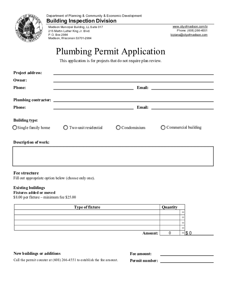 plumbing permit madison Preview on Page 1