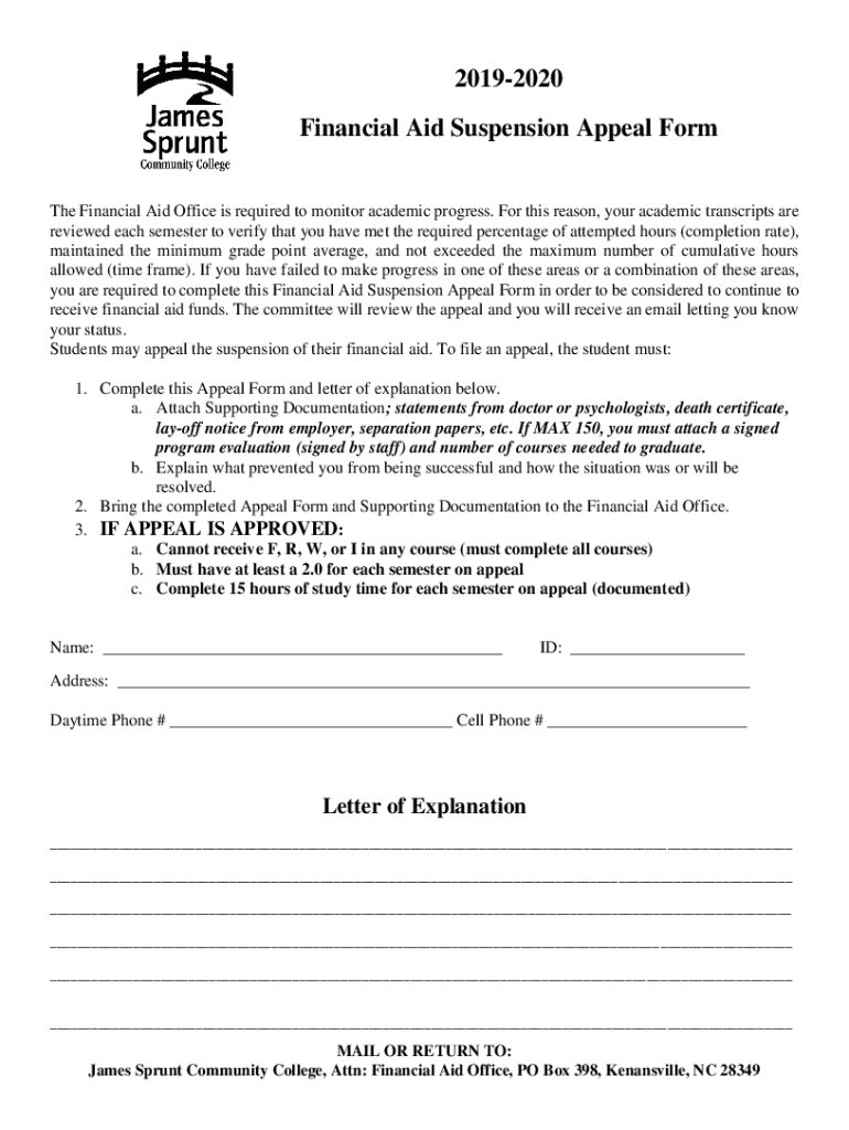 Fillable Online How to Write the Perfect Financial Aid Suspension