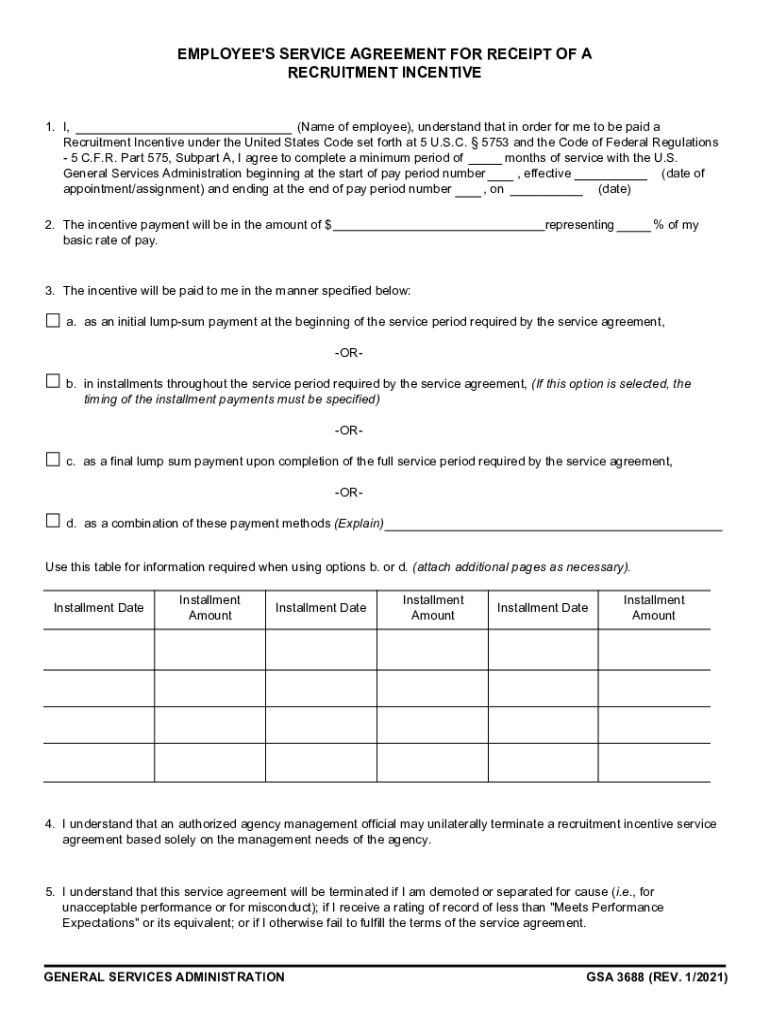 EMPLOYEE'S SERVICE AGREEMENT FOR RECEIPT OF A RECRUITMENT ... Preview on Page 1