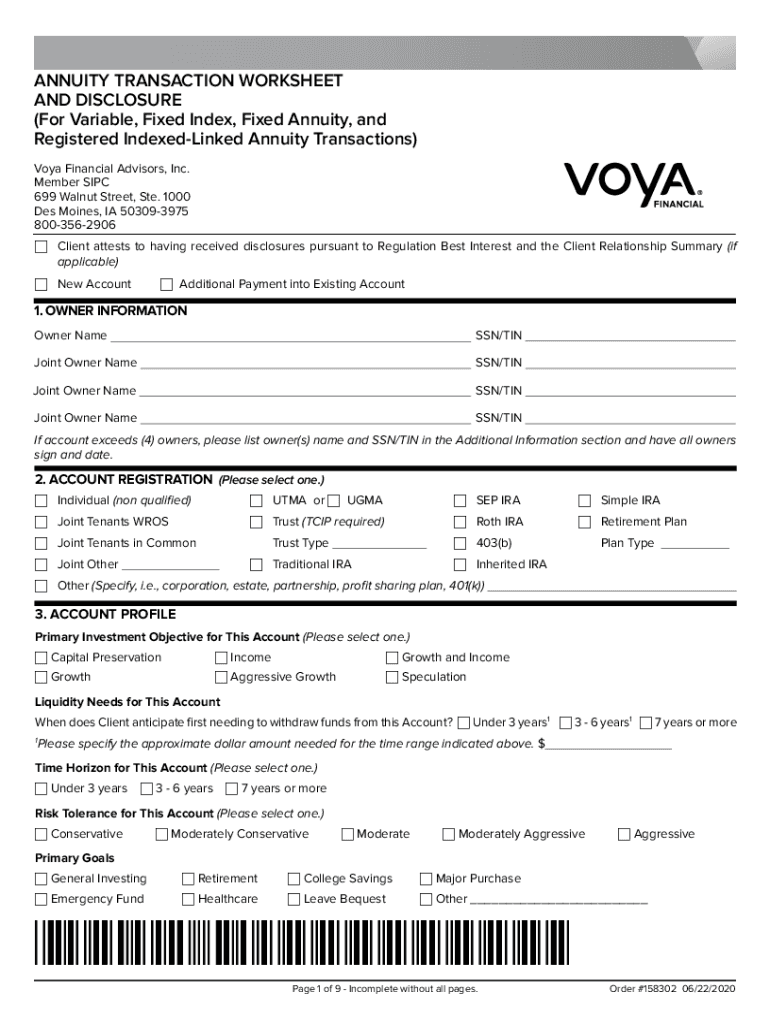 Voya Financial Fact Sheet Preview on Page 1