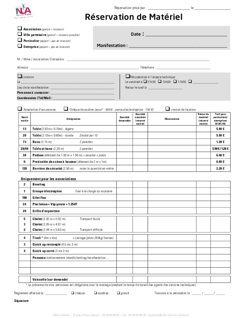 Remplissable En Ligne Rservation prise par : le Faxer Email Imprimer ...