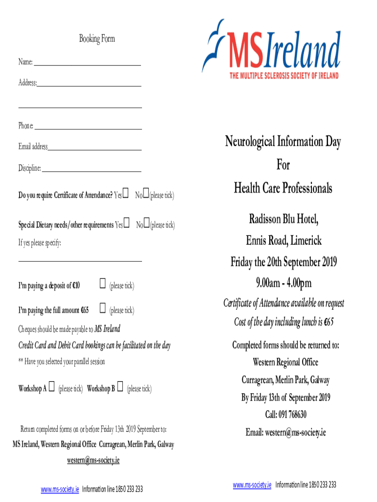 Fillable Online Neurological Information Day Discipline: For Health ...