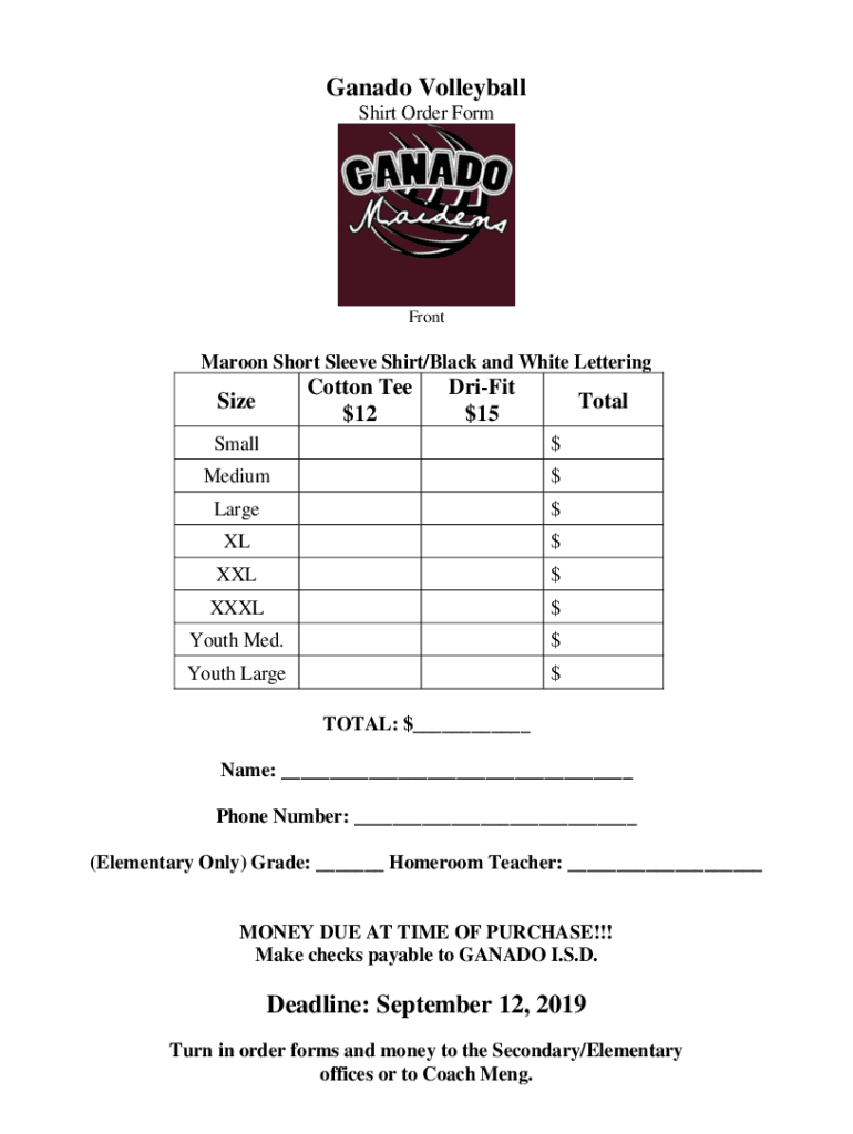 Fillable Online Ganado Volleyball Fax Email Print pdfFiller