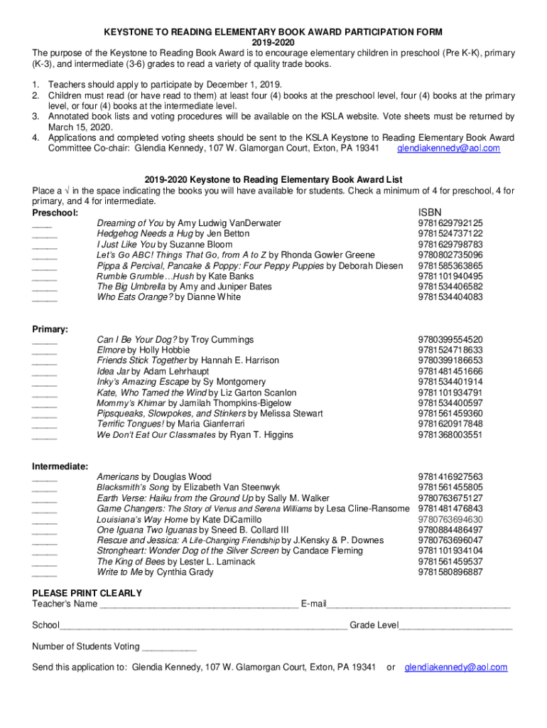 Fillable Online 33 Free Printable Reading Awards for Students &amp; Kids ...