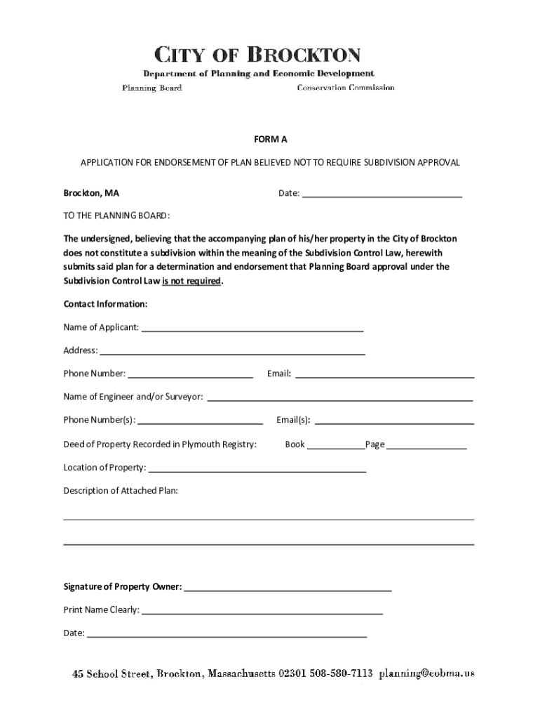 Fillable Online brockton ma planningforma.docx Fax Email Print