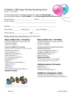 Fillable Online Birthday Party Event Template - PDF TemplatesJotForm ...