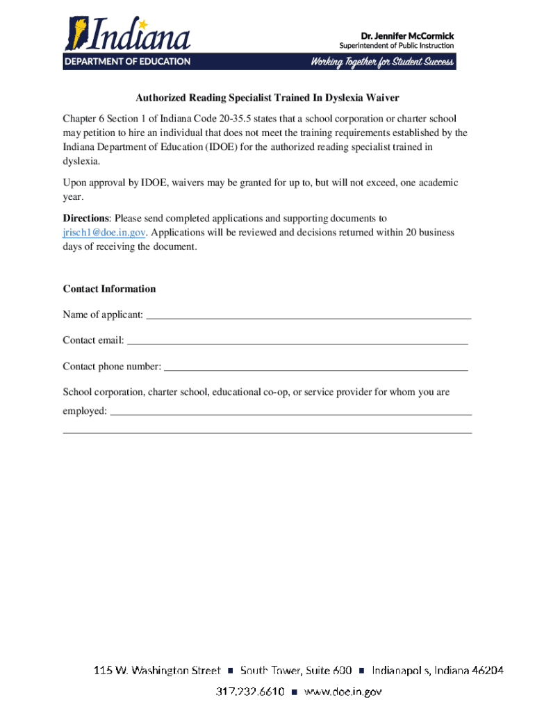 Fillable Online Authorized Reading Specialist Trained In Dyslexia