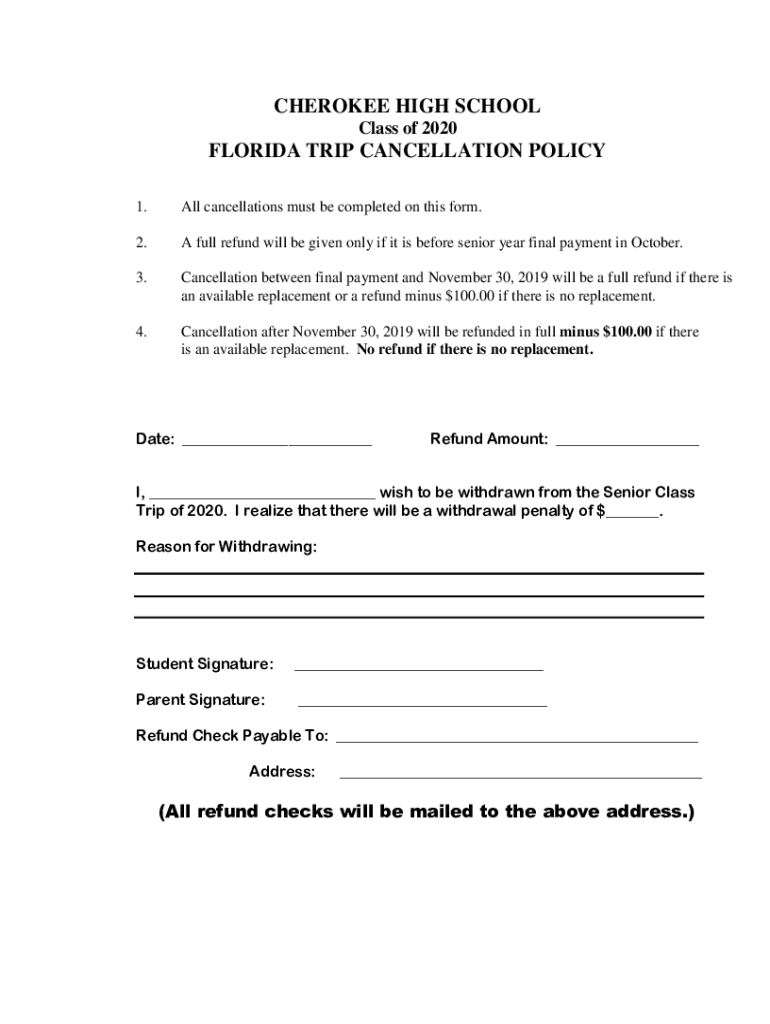 Fillable Online Home Cherokee High SchoolHome Cherokee High