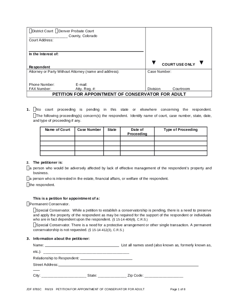 Identify name of court, case number, state, date, and type of