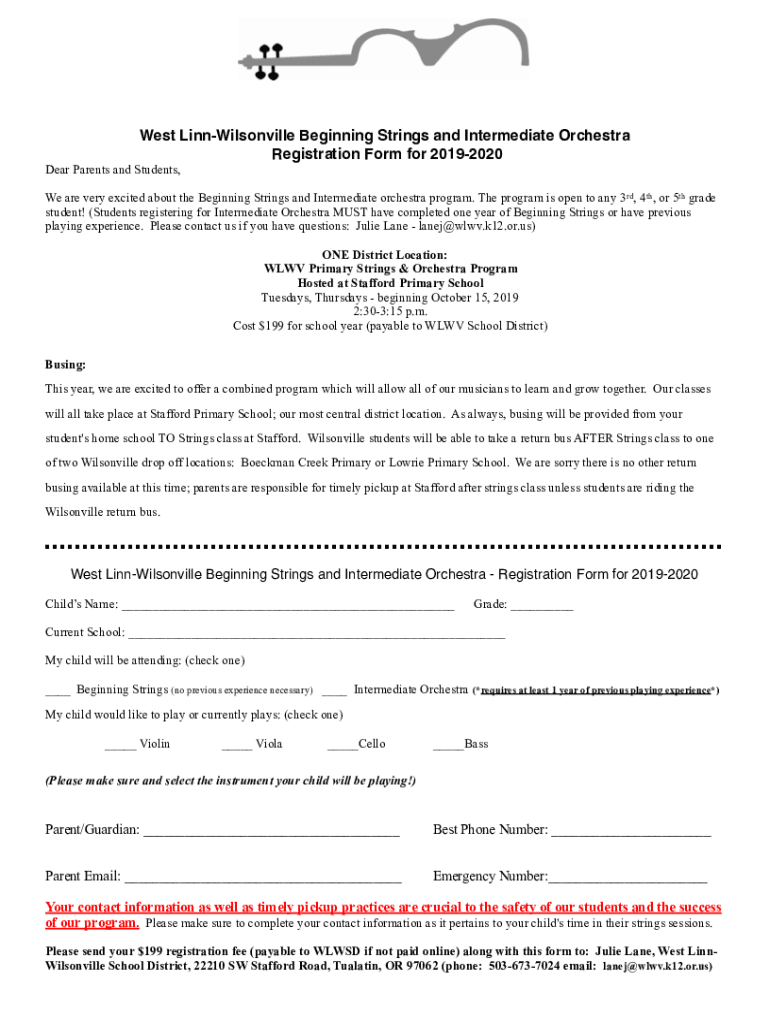 Fillable Online West Linn Wilsonville School District / HomepageWest