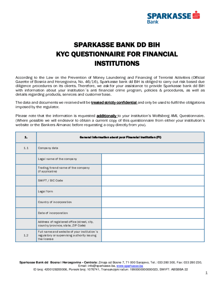 Fillable Online KYC and Anti-Money Laundering Questionnaire for ...