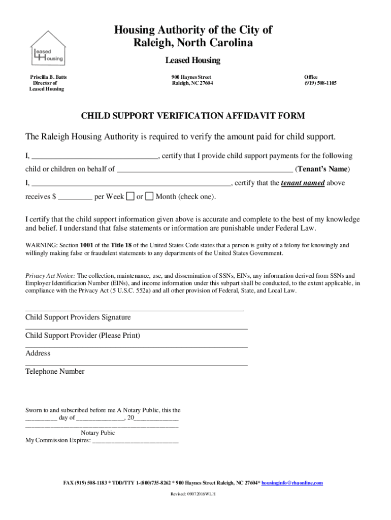 Fillable Online Raleigh Housing Authority, NCPublic Housing and Section