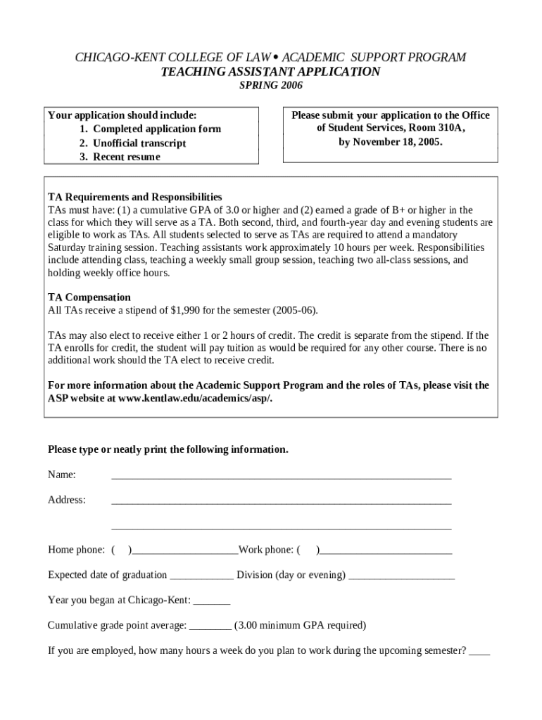 CHICAGOKENT COLLEGE OF LAWACADEMIC SUPPORT Doc Template pdfFiller