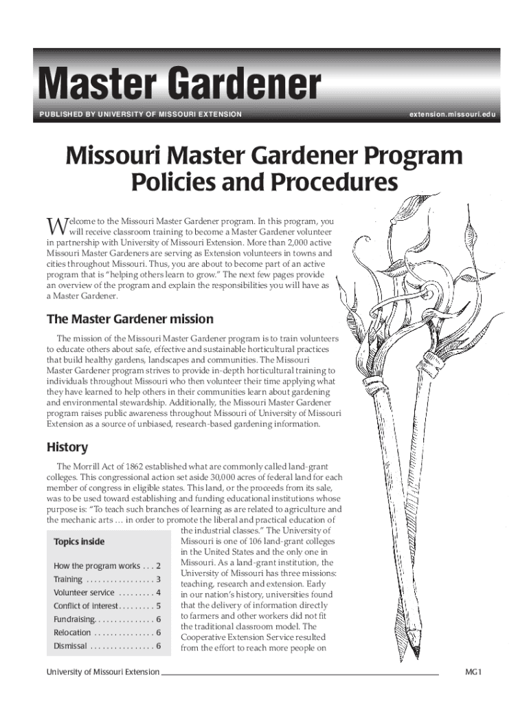 Fillable Online Master Gardener MU Extension University of Missouri