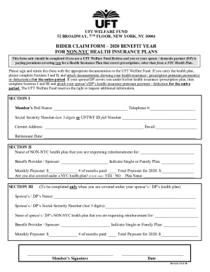 2020 NON NYC Rider Claim Form
