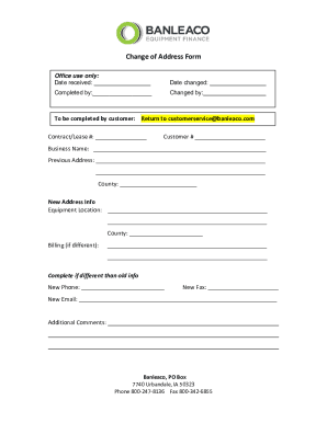 Change of Address Form