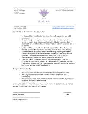 Fillable Online Telehealth Consent Form Template JotFormTELEHEALTH ...