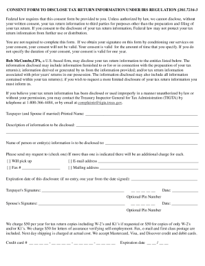 Section 7216 Frequently Asked QuestionsInternal Revenue ...Getting Taxpayers' Consent to Disclose or Use Tax Return ...Section 7216 Frequently Asked QuestionsInternal Revenue ...Consent to Disclosure Of Tax Return Information