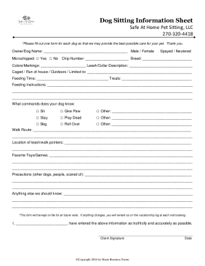 Fillable Online The Ultimate Dog Sitter Checklist - Care.comThe ...