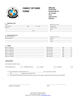 FAMILY OF DARC Office Use FORM Membership ... - darchorse.com.my