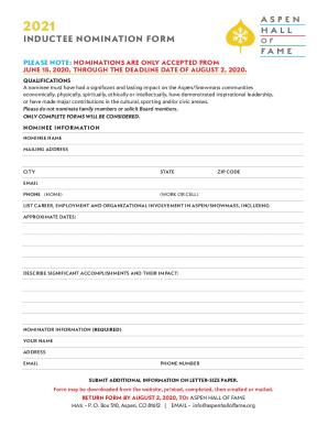 INDUC TEE NOMINATION F ORM