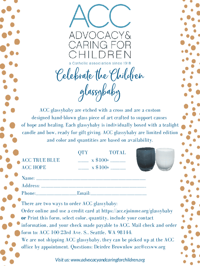 Fillable Online glassybaby flyer order form Fax Email Print pdfFiller