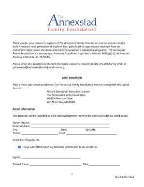 CASHDONATION - Annexstad Family Foundation