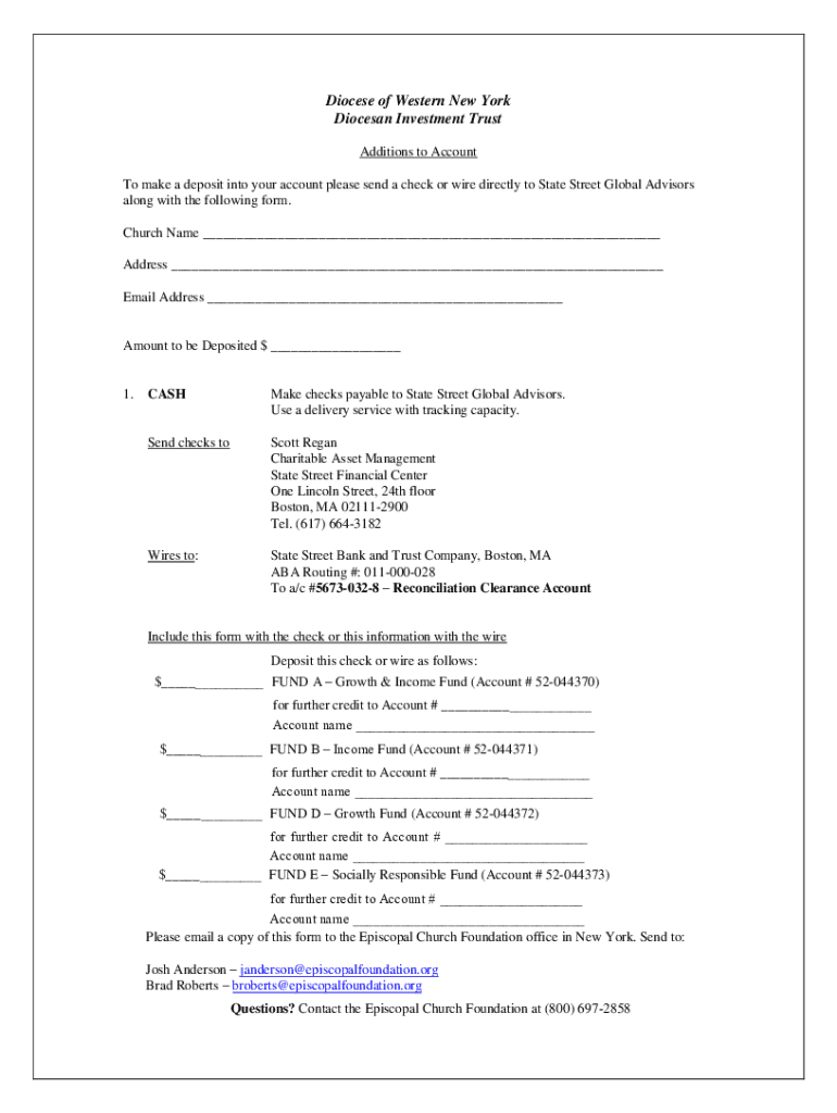 Fillable Online Diocesan Investment Trust of the Diocese of New York