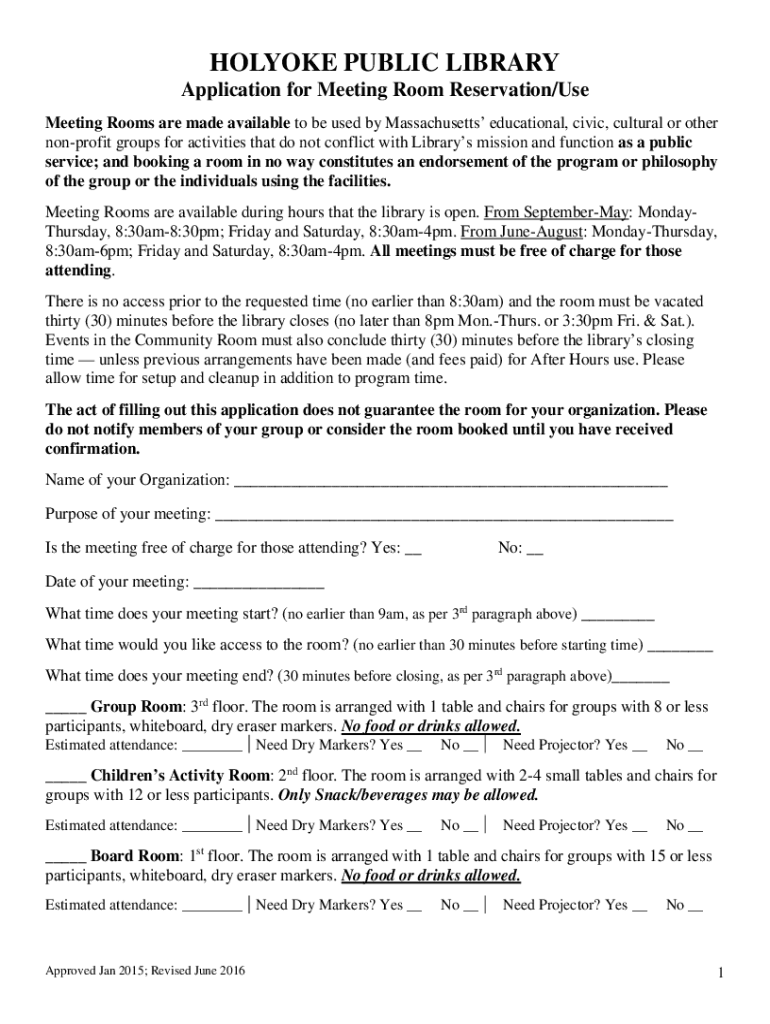 Fillable Online Holyoke History Room Holyoke Public Library Fax Email