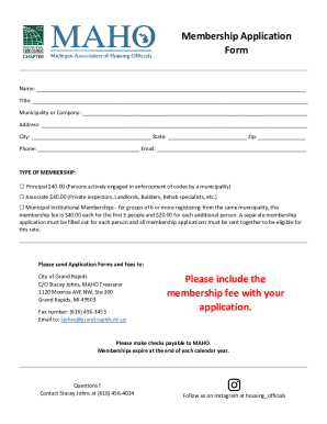 Membership Application Form - maho-mi.org