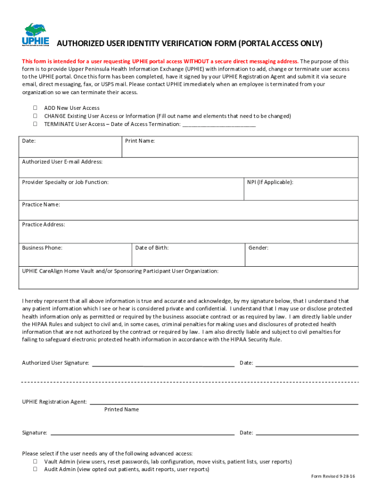 Fillable Online UPHIE-Authorized-User-Identity-Verification-Form ...